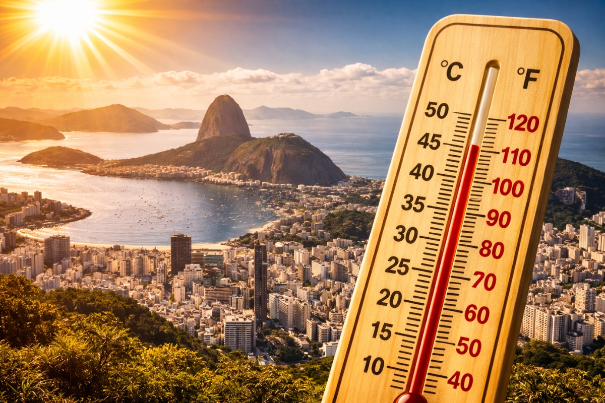 A tendência de aquecimento para 2026 amplia os riscos climáticos e, em ondas extremas, o Brasil pode alcançar temperaturas na faixa dos 45 °C ou acima