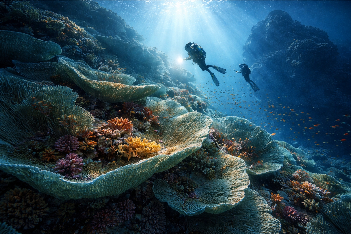 Cientistas localizaram, nas Ilhas Salomão, a maior colônia de coral já registrada no planeta