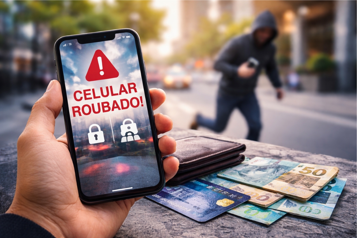 O roubo de celular deixou de ser apenas perda de um aparelho. Hoje, o telefone concentra acesso a bancos, cartões, investimentos e dados pessoais