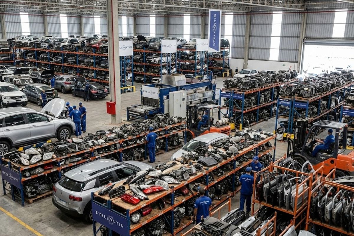 desmanche oficial da Stellantis cria o Centro de Desmontagem Veicular Circular AutoPeças, vende peças usadas e aposta em economia circular no mercado automotivo.