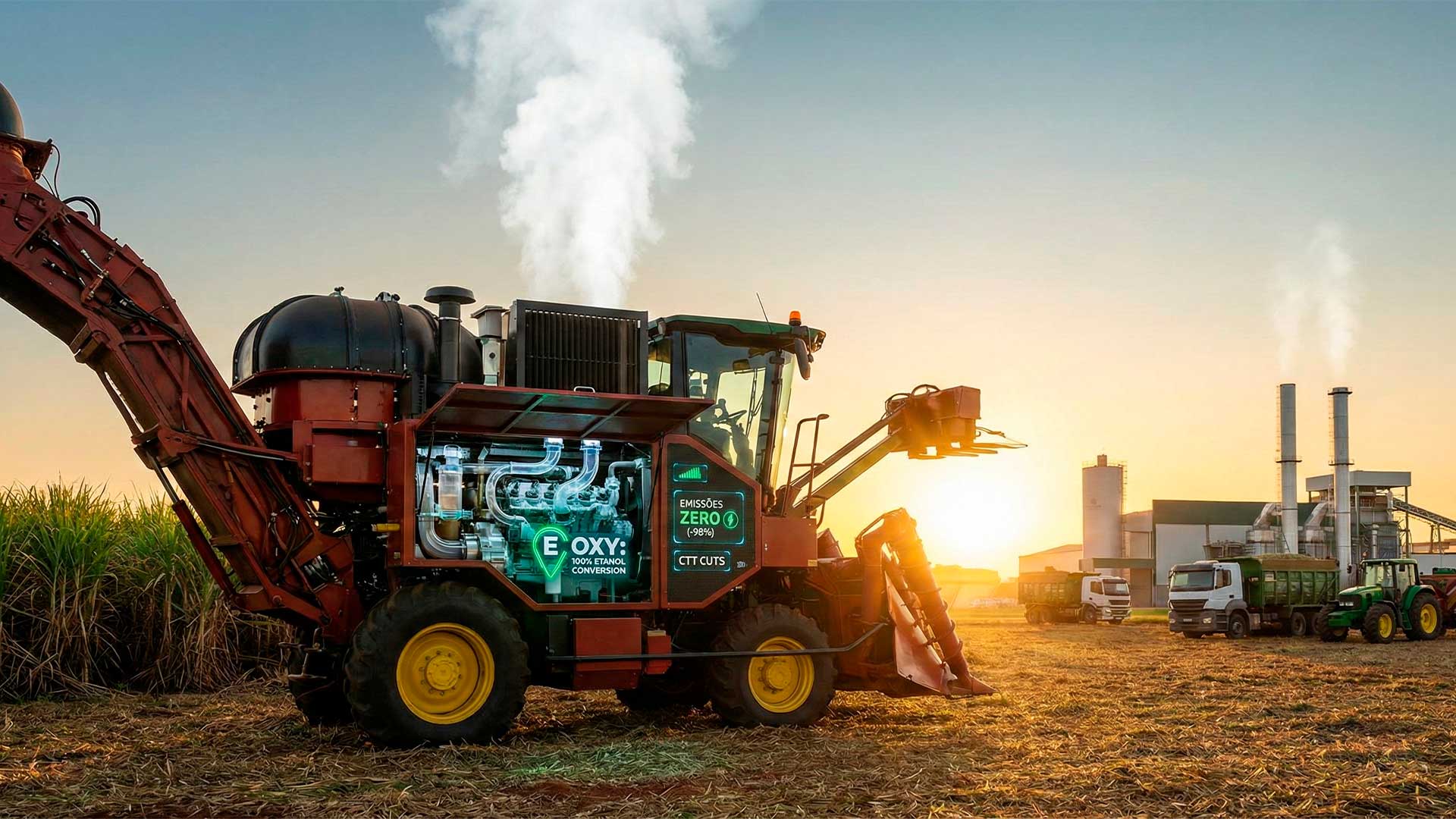 Diesel ainda pesa no bolso das usinas, mas tecnologia brasileira quer converter motores para 100% etanol e promete cortar custos de CTT, além de reduzir emissões em até 98%