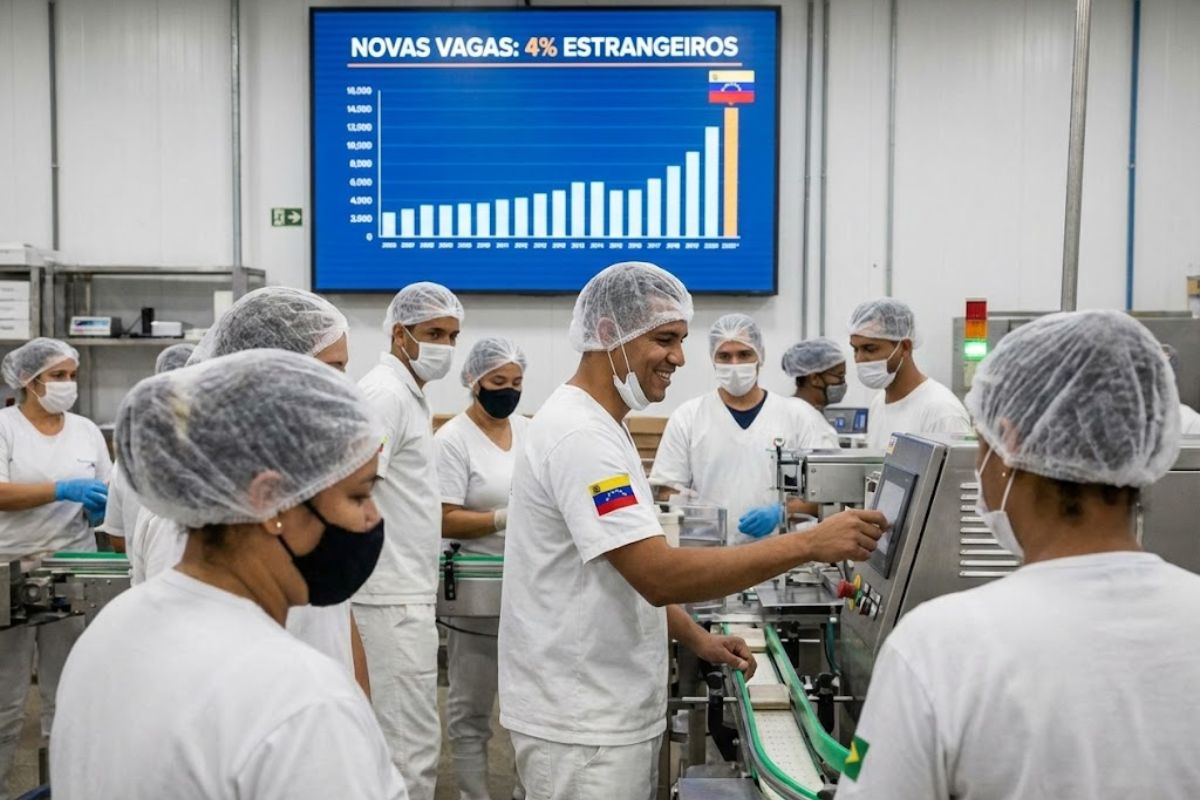 No mercado de trabalho formal brasileiro, estrangeiros e venezuelanos ganham espaço com a imigração em alta e o desemprego em queda nas novas vagas.