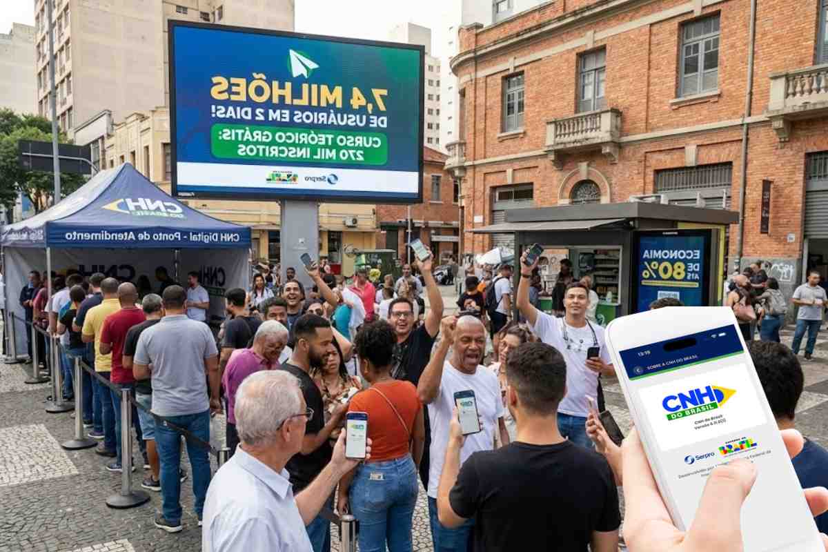 O aplicativo CNH do Brasil já soma 7,4 milhões de usuários, oferece curso teórico gratuito, carteira de habilitação digital e promete redução de custo da habilitação.