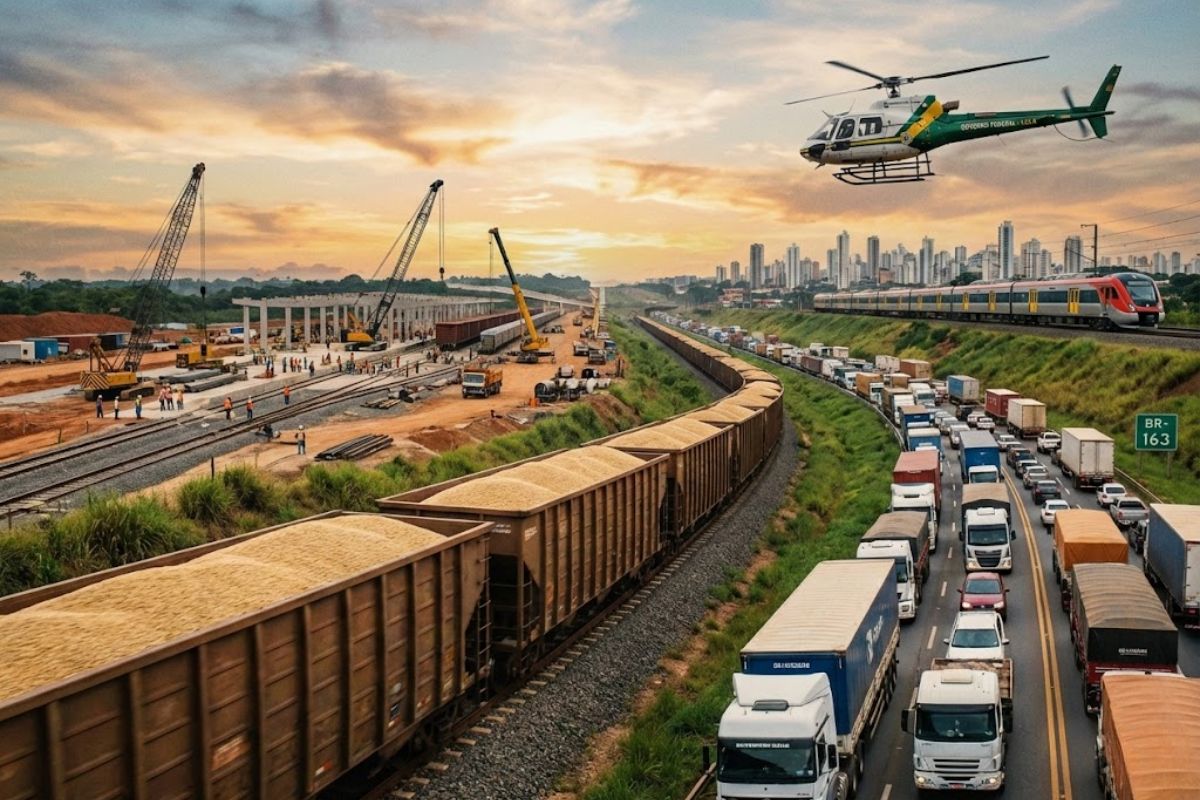 A Ferrogrão de 933 km promete tirar caminhões da BR 163, levar soja aos portos, garantir frete mais barato e integrar o Anel Ferroviário do Sudeste.