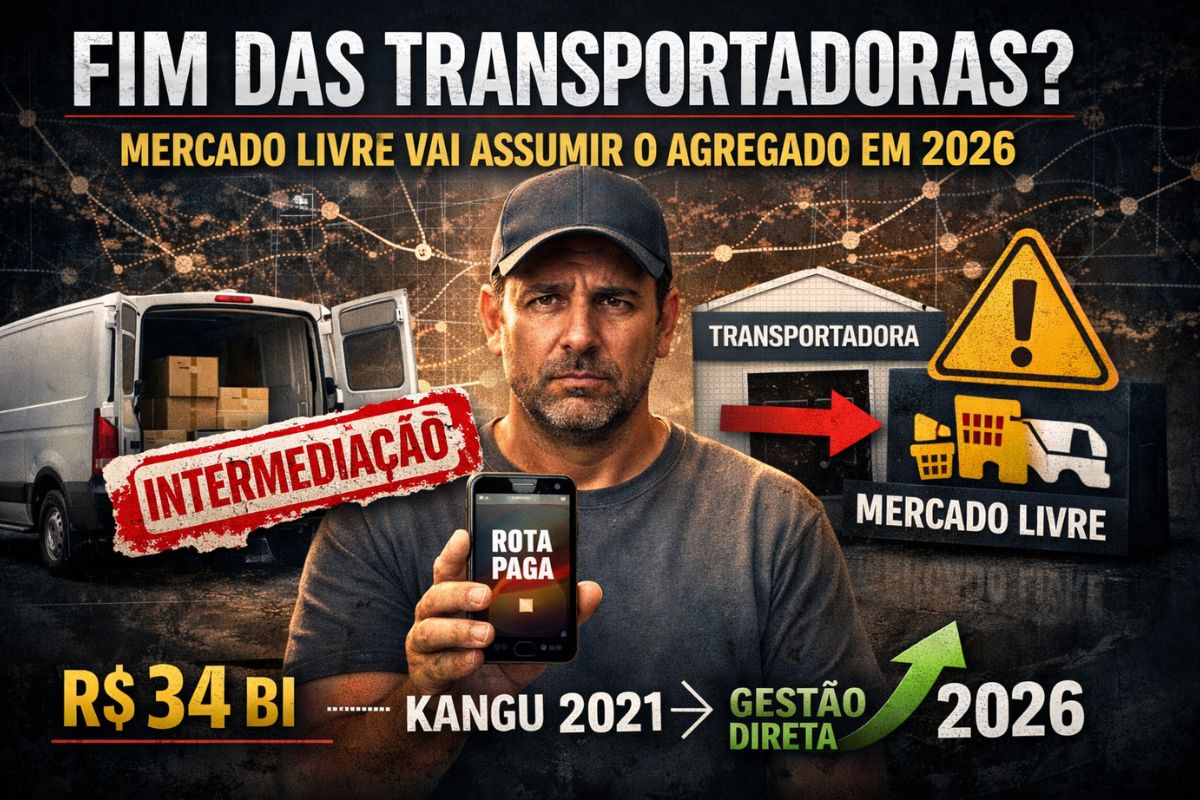 Kangu e envios extra ampliam gestão direta de motoristas e reduzem espaço das transportadoras do Mercado Livre, mudando ganhos dos motoristas agregados.