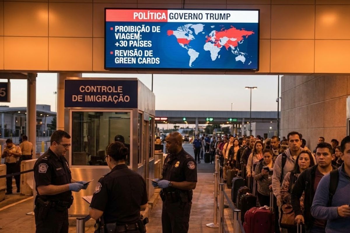 Governo Trump amplia proibição de viagens, revisa green card e endurece política de imigração nos EUA com medidas radicais e retórica nacionalista.