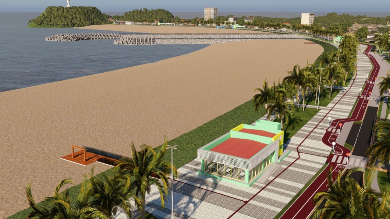 Governo lança obra para ampliar a orla da cidade vizinha ao maior alargamento de praia do País, com 1,1 milhão de m³ de areia, novas estruturas contra erosão e melhorias urbanas completas