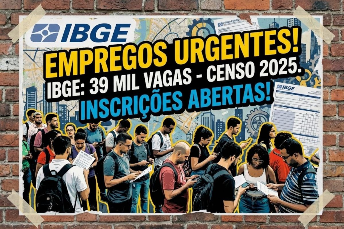 Vagas temporárias no IBGE em processo seletivo simplificado para novos censos, incluindo Censo Agropecuário 2025 e Censo da População em Situação de Rua