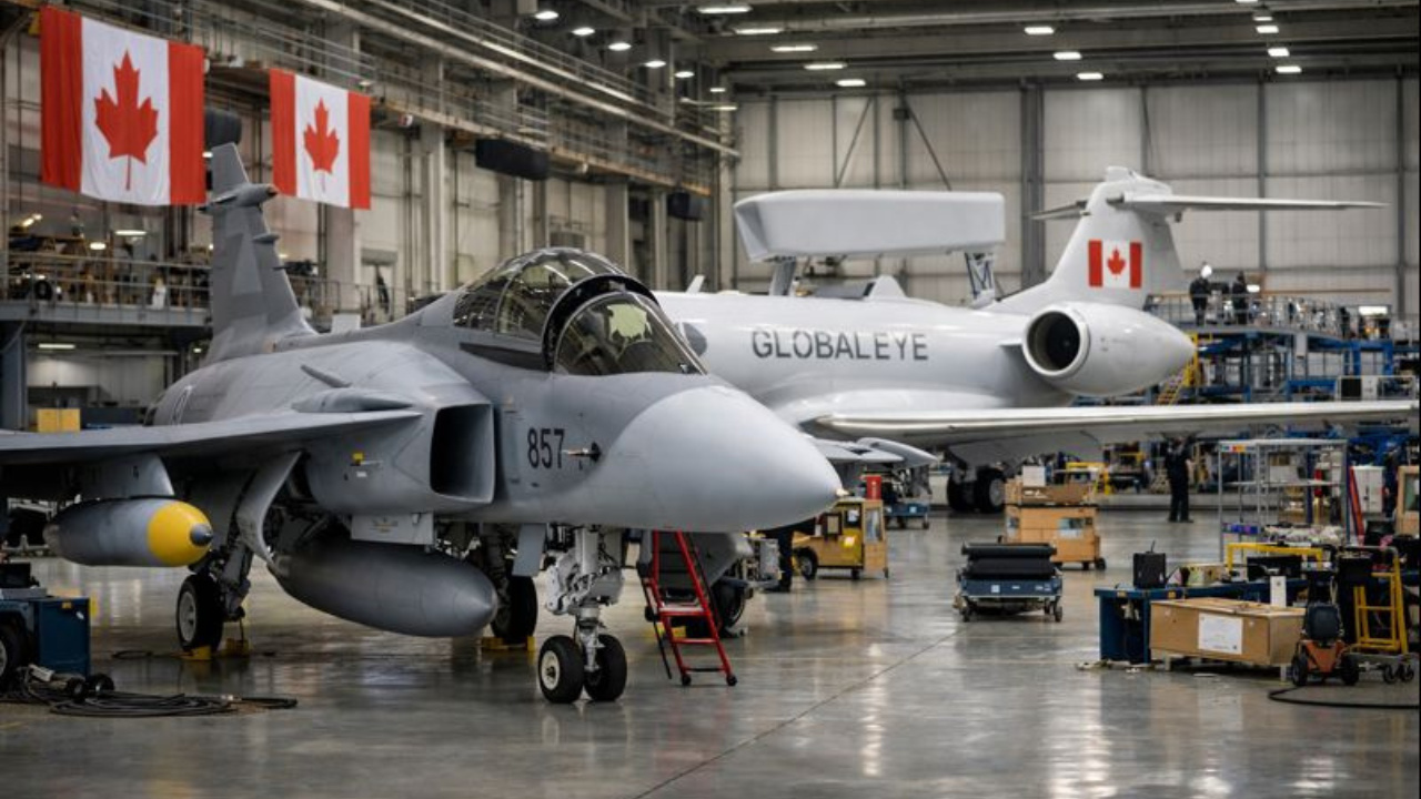 Debate sobre o F-35A ganha um novo peso com Gripen E, GlobalEye e foco na indústria aeroespacial canadense.
