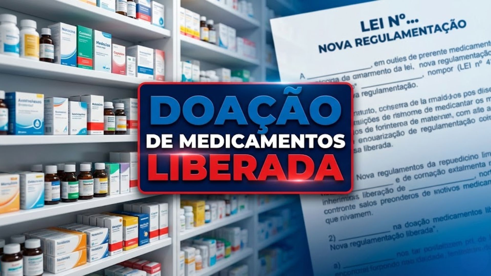 Lei 15.279 libera doação de medicamentos com isenção de impostos e seis meses de validade mínima, ampliando acesso em serviços de saúde.