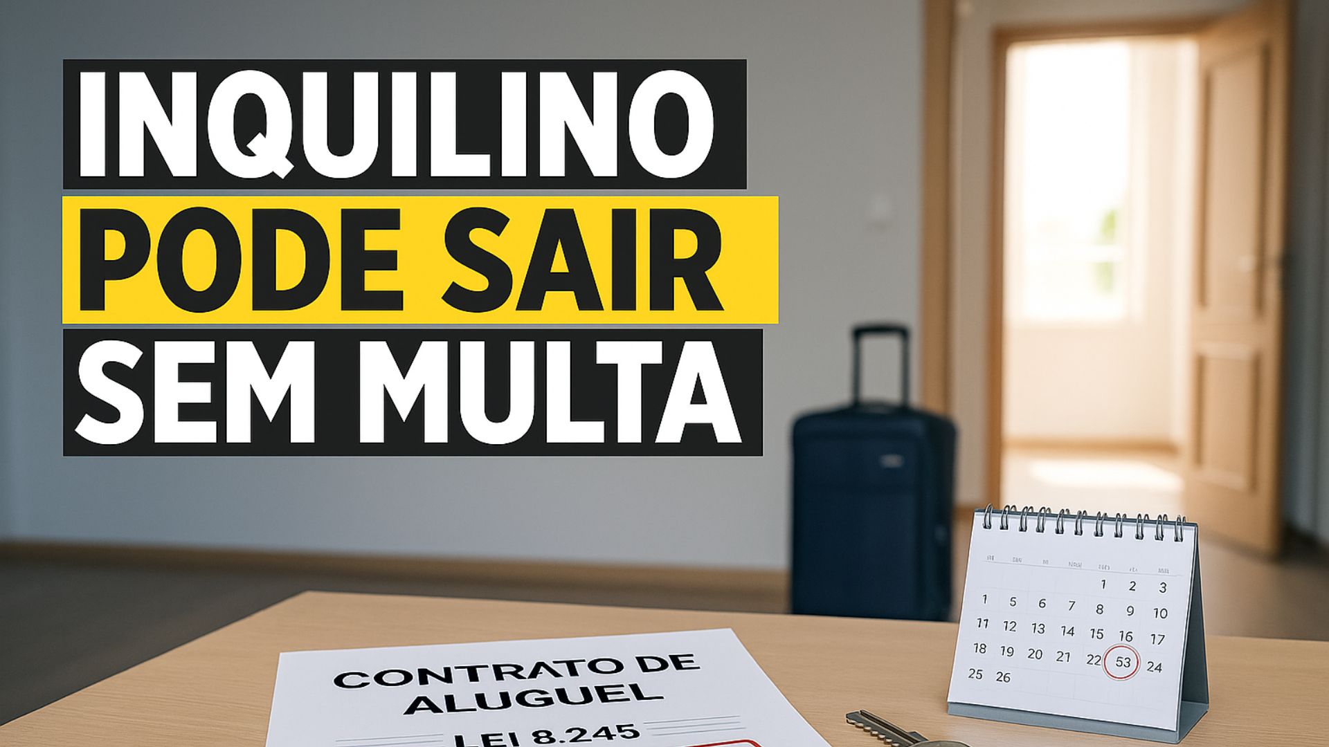 Lei do Inquilinato permite sair do aluguel sem multa em caso de transferência de trabalho, desde que o locador seja avisado por escrito com 30 dias.