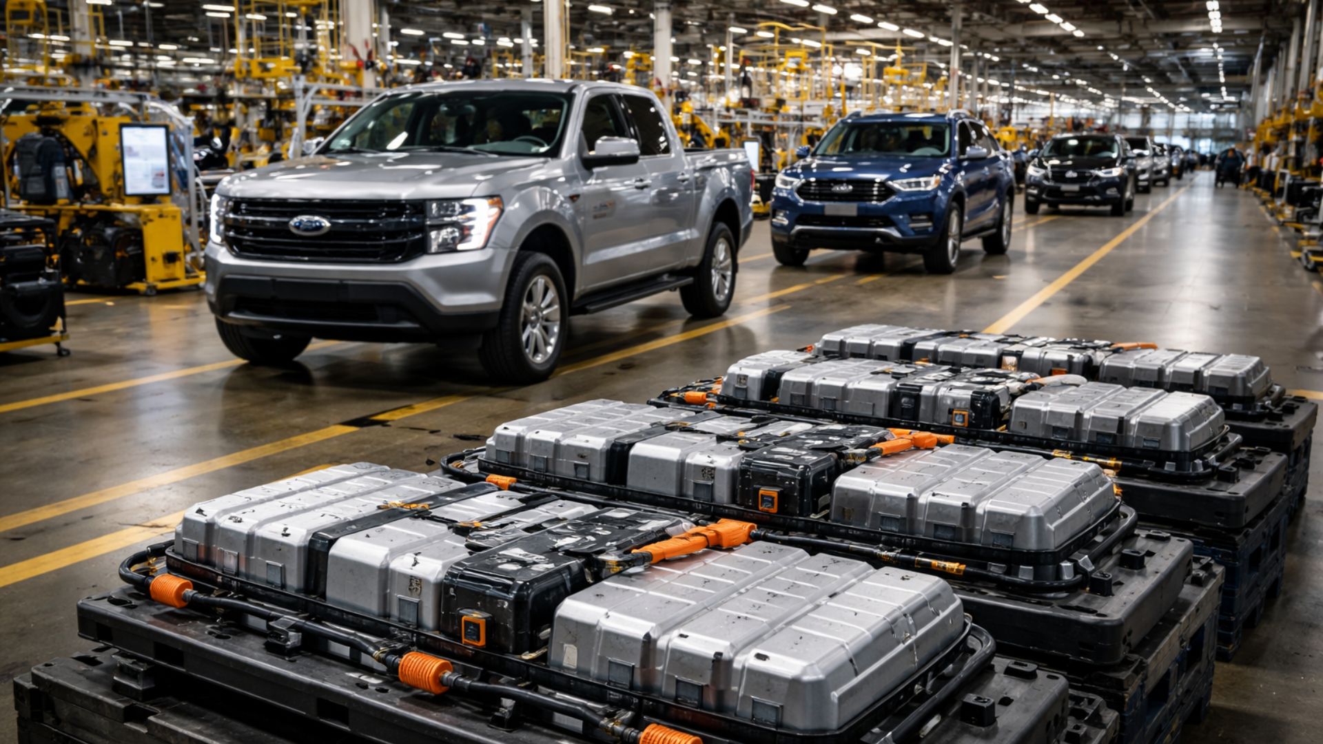 Ford, caminhão elétrico, prejuízo bilionário, veículos elétricos, baterias LFP, híbridos, demissões, reestruturação industrial