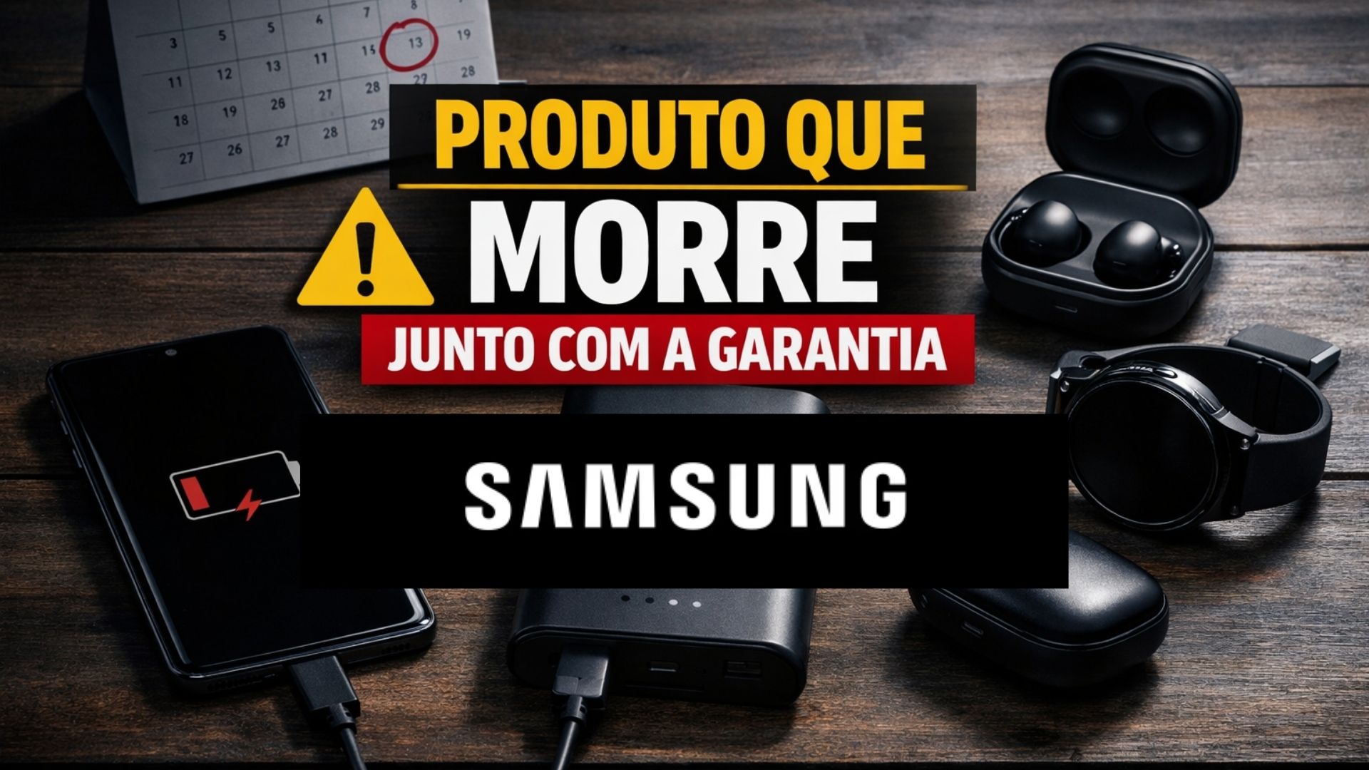 Power bank Samsung de 10.000mAh com recarga de 25W reúne relatos de falhas após poucos meses e negativa de reparo após fim da garantia.