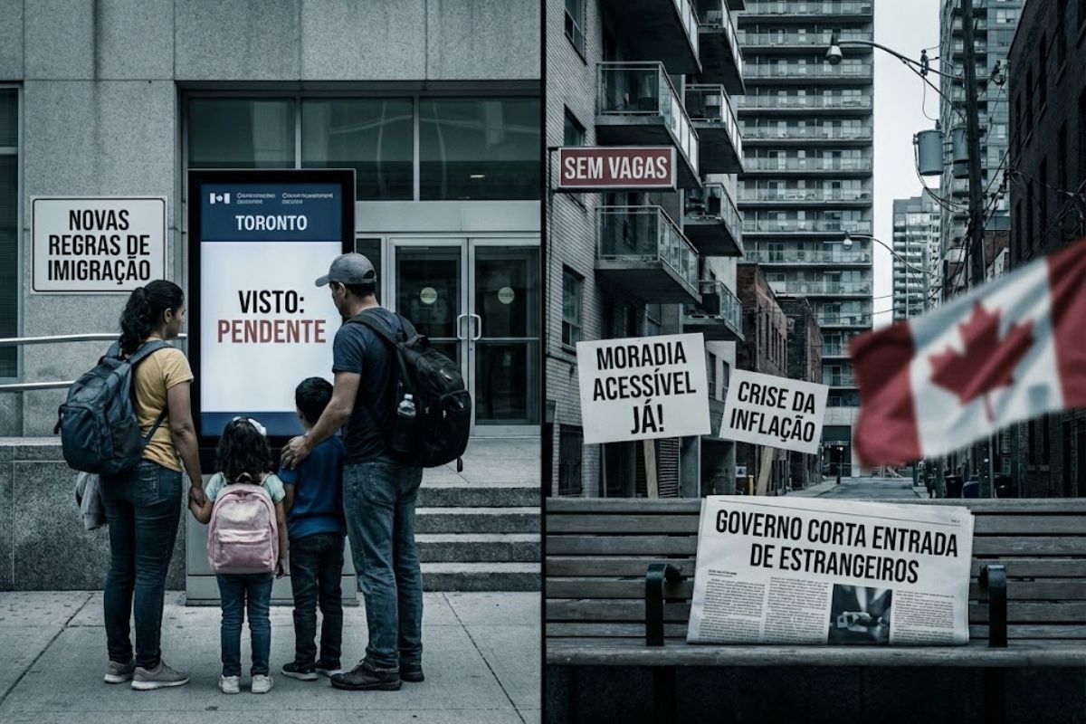 Imigração no Canadá vira tormento: vistos travados, moradia cara e disputa por residência permanente colocam o sonho canadense em dúvida.