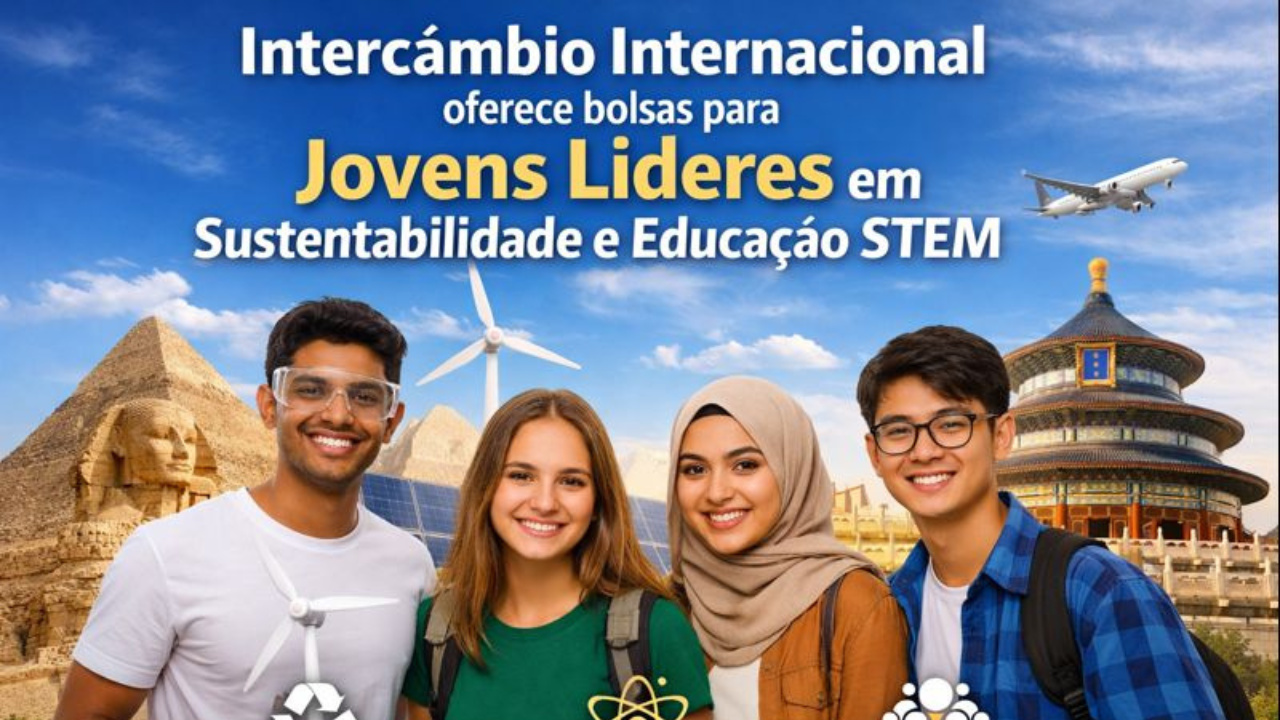 Programa abre inscrições para intercâmbio internacional com foco em educação STEM, sustentabilidade e formação de jovens líderes.