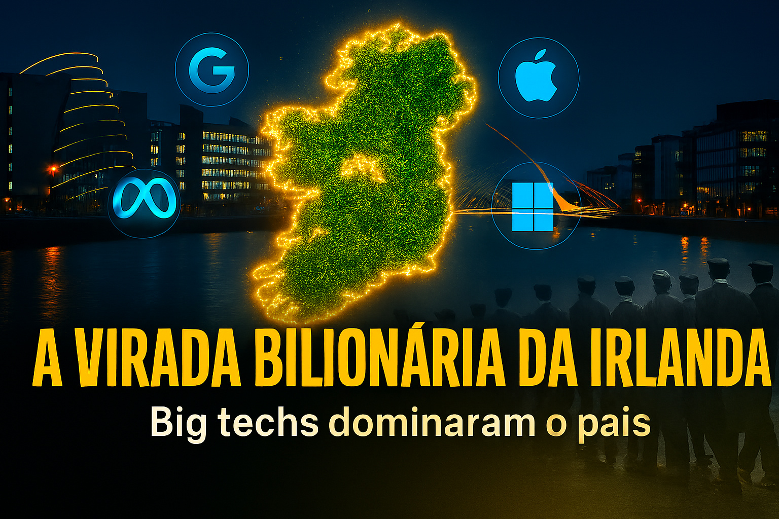 Com PIB acima de US$ 500 bilhões e sedes de Google, Meta, Apple e Microsoft, a Irlanda deixou de ser um país pobre marcado pela emigração em massa e virou a base europeia das maiores big techs do planeta