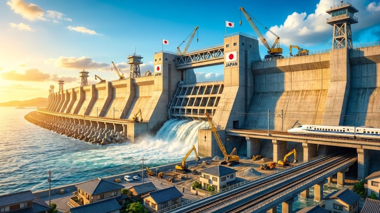 Japão ergue muralha gigante de 400 km e 15 m para enfrentar futuros tsunamis após tragédia de 2011, usando engenharia extrema, portões hidráulicos e defesas que prometem salvar