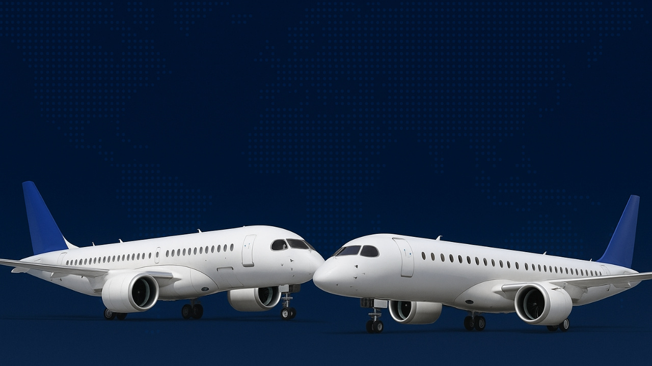 Airbus A220 e Embraer E195-E2 entram na análise do Abra Group, que busca ampliar jatos regionais e acelerar a expansão de frota.