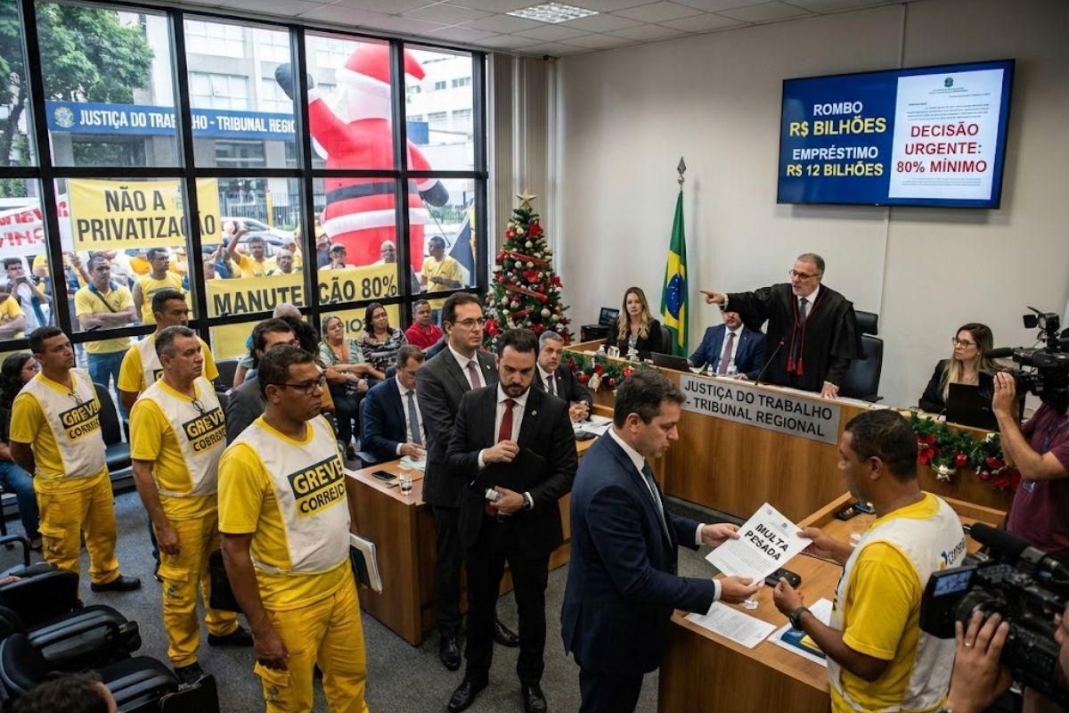 Justiça do Trabalho limita a greve de Natal nos Correios e expõe rombo bilionário ligado a empréstimo de 12 bilhões na estatal.