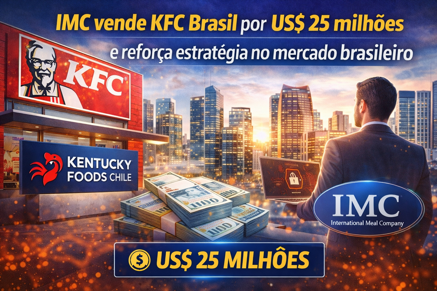 IMC vende KFC Brasil por US$ 25 milhões e reforça estratégia no mercado brasileiro