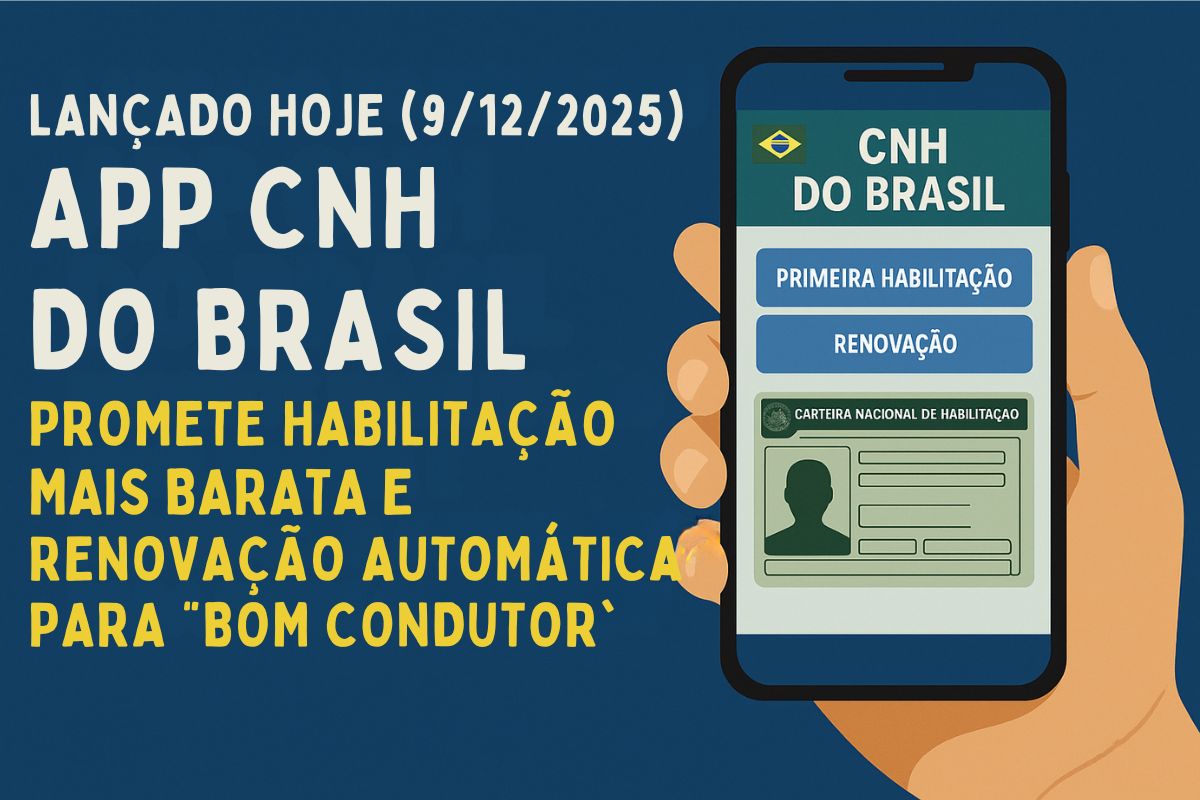 App CNH do Brasil estreia nesta terça com discurso de inclusão e economia, oferecendo teoria grátis, menos burocracia e renovação automática para quem não leva multa