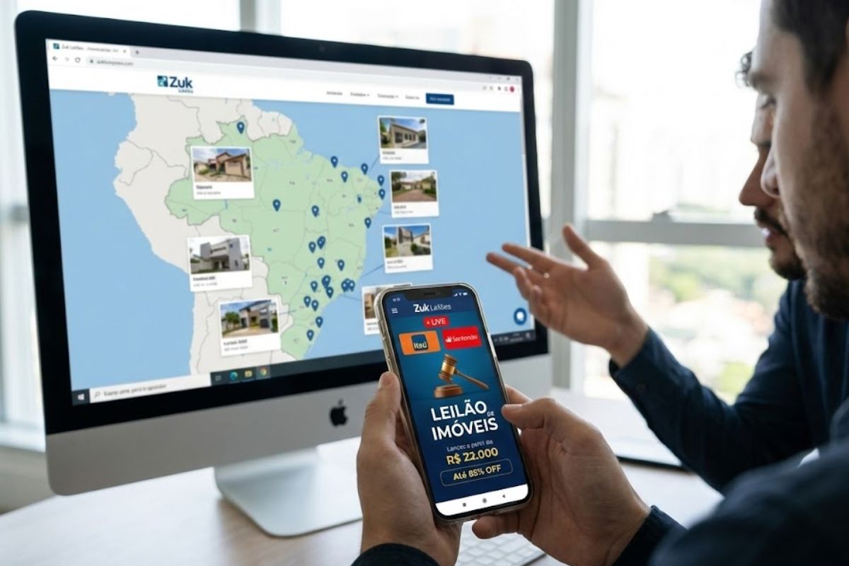 Leilões de imóveis do Itaú e Santander têm descontos de até 85% pela Zuk. Casas, apartamentos e terrenos com lances online em todo o Brasil.