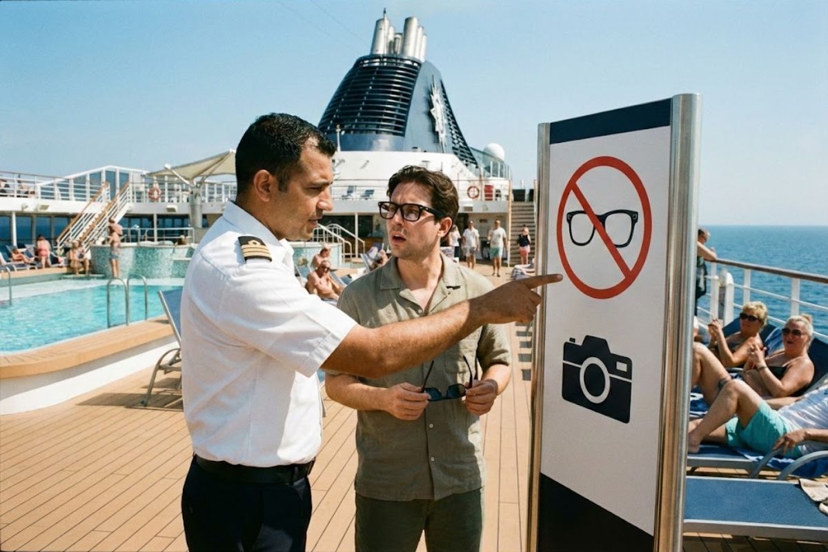 MSC proíbe uso de óculos inteligentes em cruzeiros para reforçar privacidade, limitar dispositivo eletrônico e impedir gravação oculta de hóspedes.