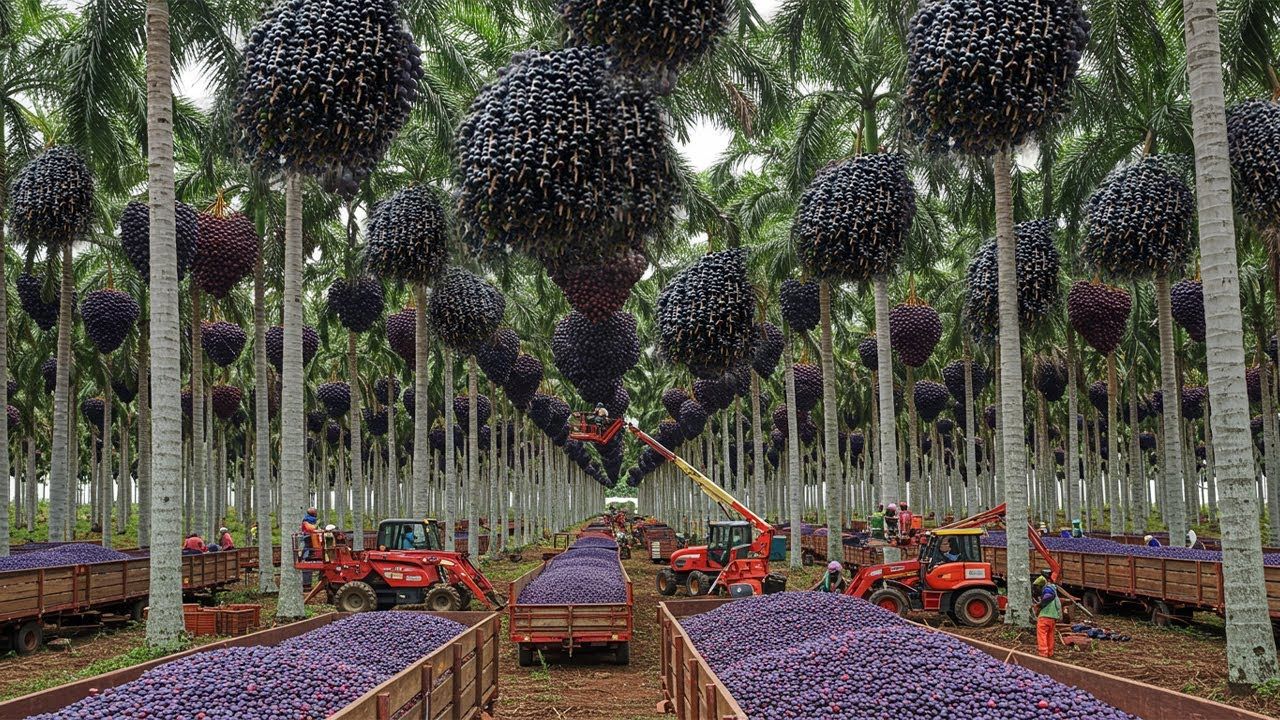 Maior fazenda de açaí do Brasil aposta em tecnologia inédita, com 1.400 ha na Amazônia, máquina exclusiva no país, produção o ano inteiro e processo estilo “NASA”
