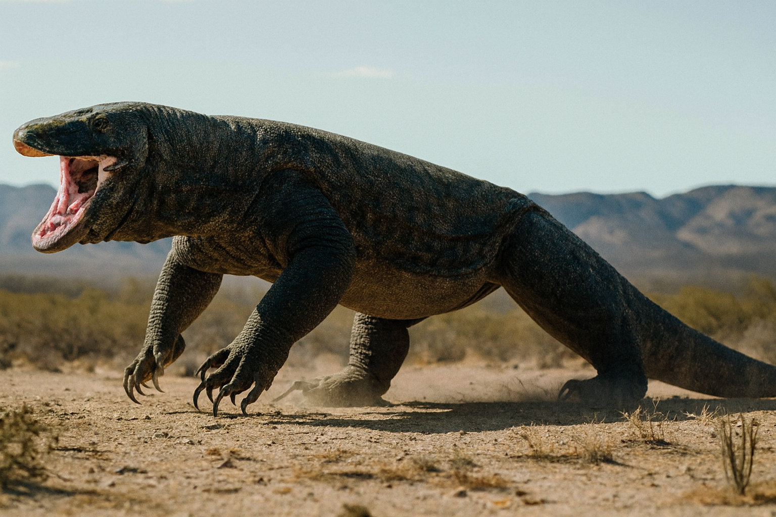Com mais de 6 metros de comprimento, mordida venenosa e tamanho comparável ao de um carro pequeno, o Megalania entrou para a história como o maior lagarto terrestre do mundo, superando em muito o dragão-de-komodo