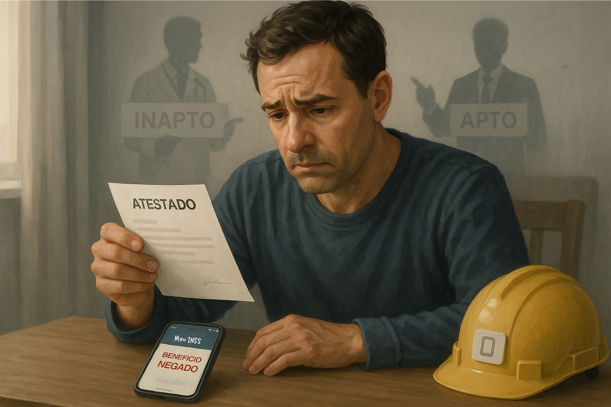 Quando o médico da empresa diz “inapto” e o INSS nega o benefício, nasce o limbo previdenciário. Saiba o que fazer, prazos de recurso e como reforçar provas médicas.