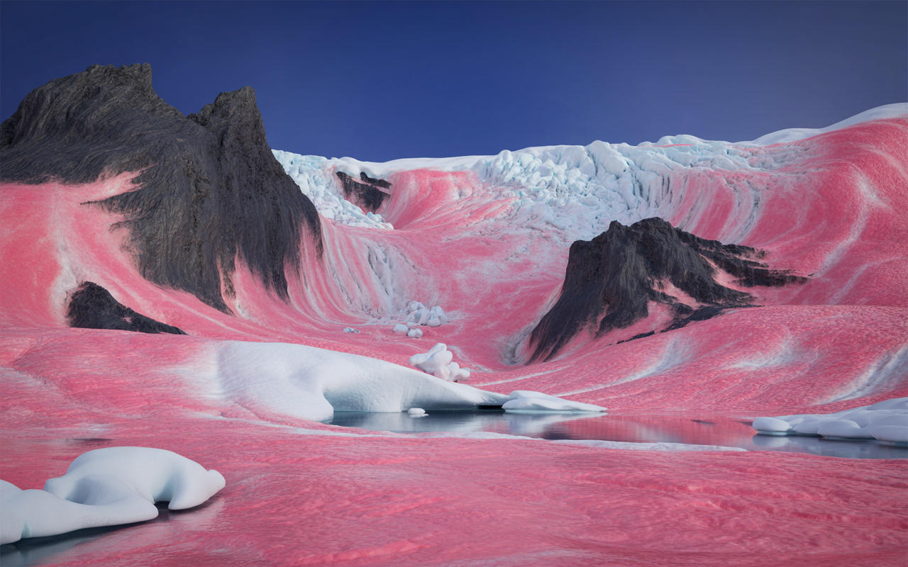 Neve fica cor-de-rosa em regiões montanhosas e revela como algas microscópicas conseguem colorir o gelo e acelerar o derretimento das geleiras
