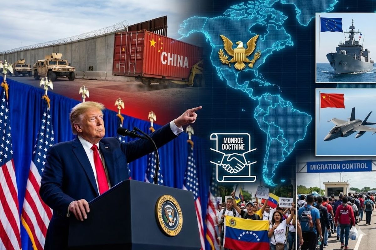 Como a nova estratégia de segurança de Trump foca na América Latina, reativa a Doutrina Monroe, enfrenta a China e liga migração em massa à política interna.