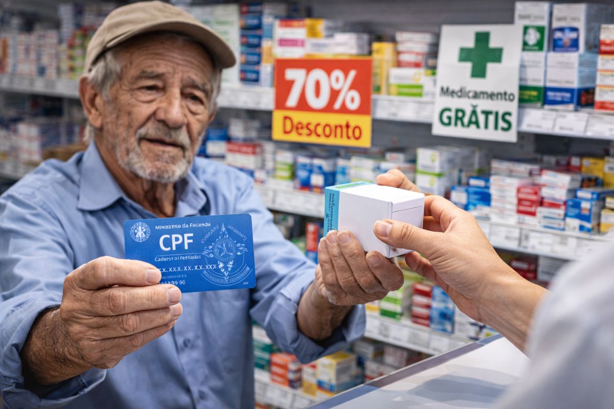 Veja como o desconto em farmácias para aposentado usa Farmácia Popular, Meu INSS+, carteira Meu INSS e remédio de graça para reduzir gastos mensais.