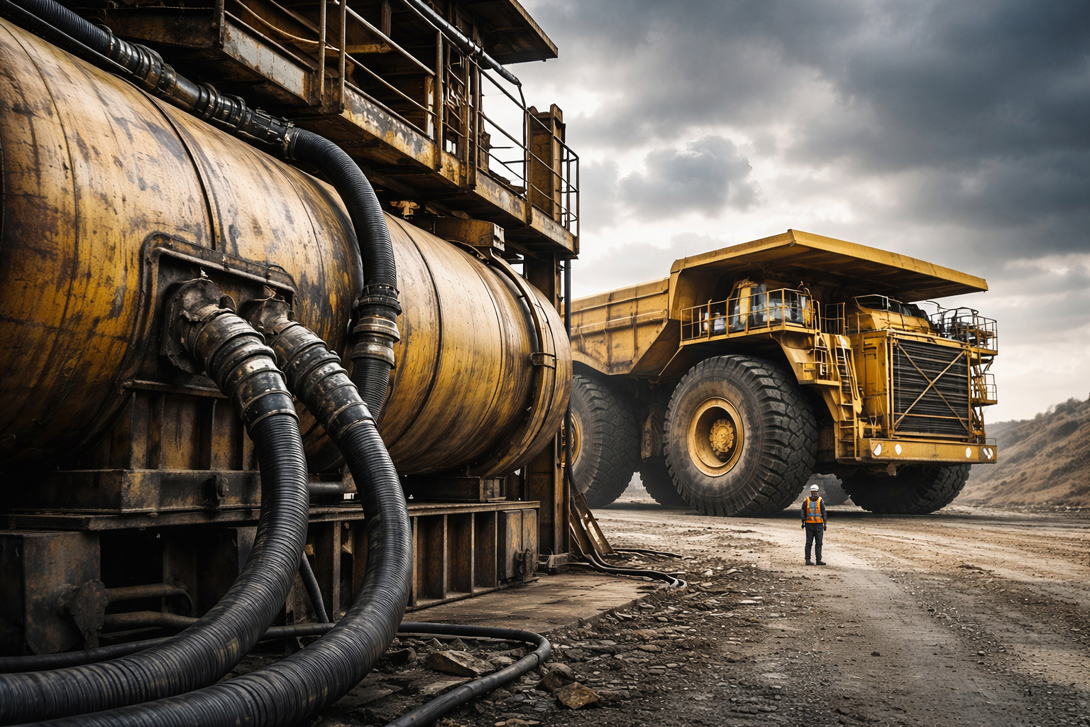 Tanque com mais de 5.500 litros, consumo acima de 300 litros por hora, autonomia real inferior a 600 km apesar do volume e reabastecimento que vira operação industrial — o caminhão que possui o maior tanque de combustível do mundo