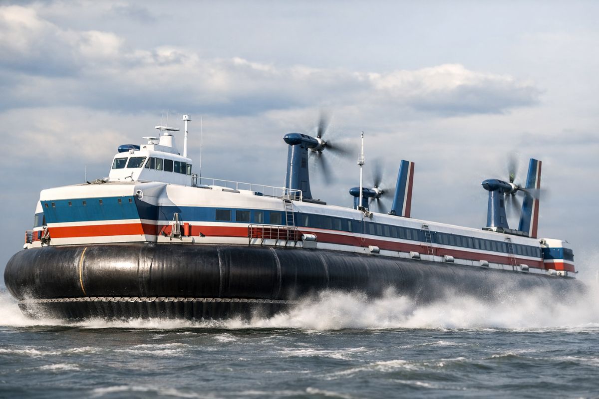 O aerodeslizador gigante cruzava o Canal da Mancha como hovercraft veloz, mas perdeu espaço para ferries a diesel e para o Eurotúnel nas rotas de travessia.