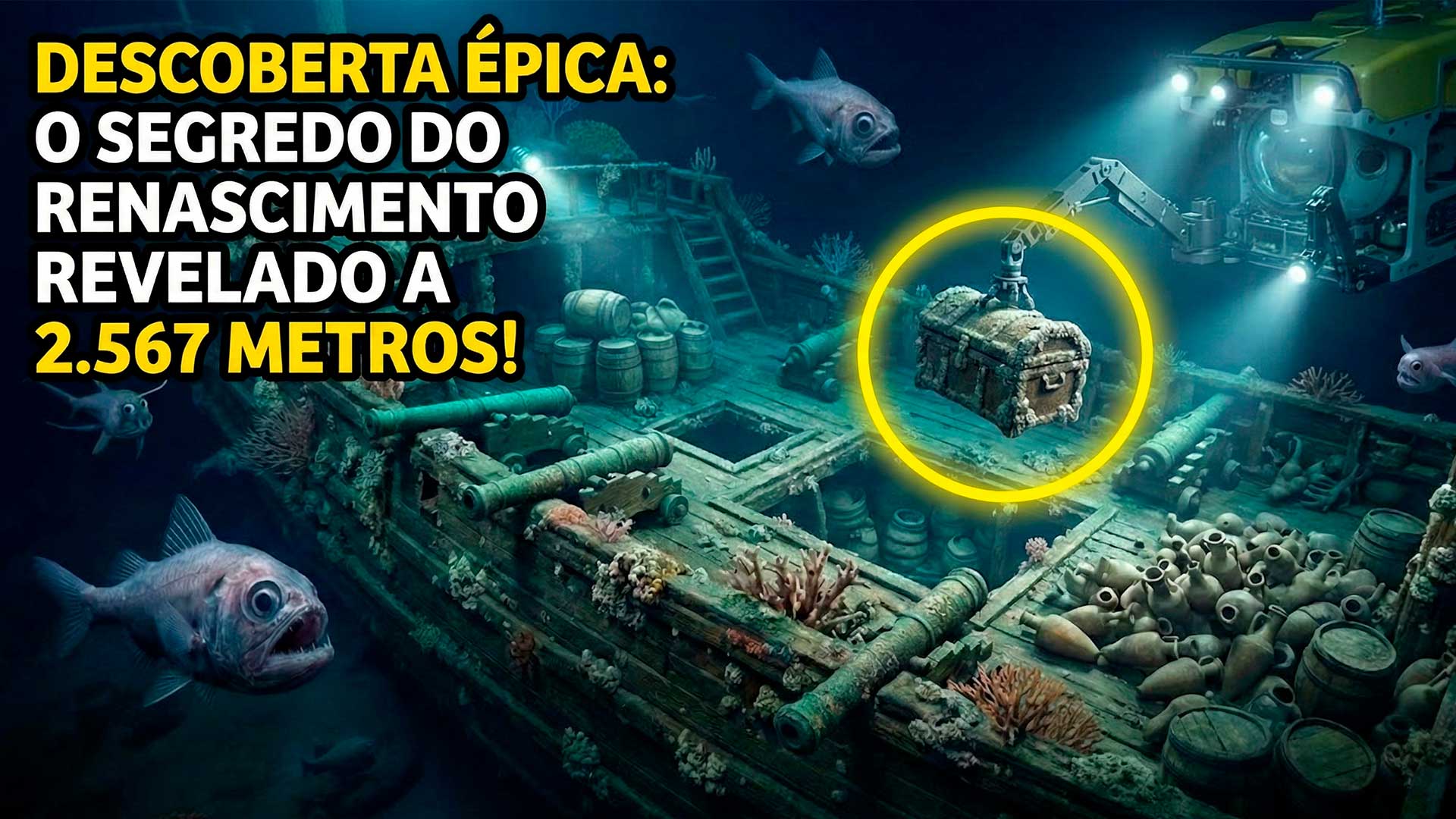 O mar guardou por mais de 400 anos, a 2.567 metros de profundidade, com carga preservada, um navio mercante do século XVI quase intacto no Mediterrâneo, que pode reescrever o que sabemos sobre o comércio do Renascimento