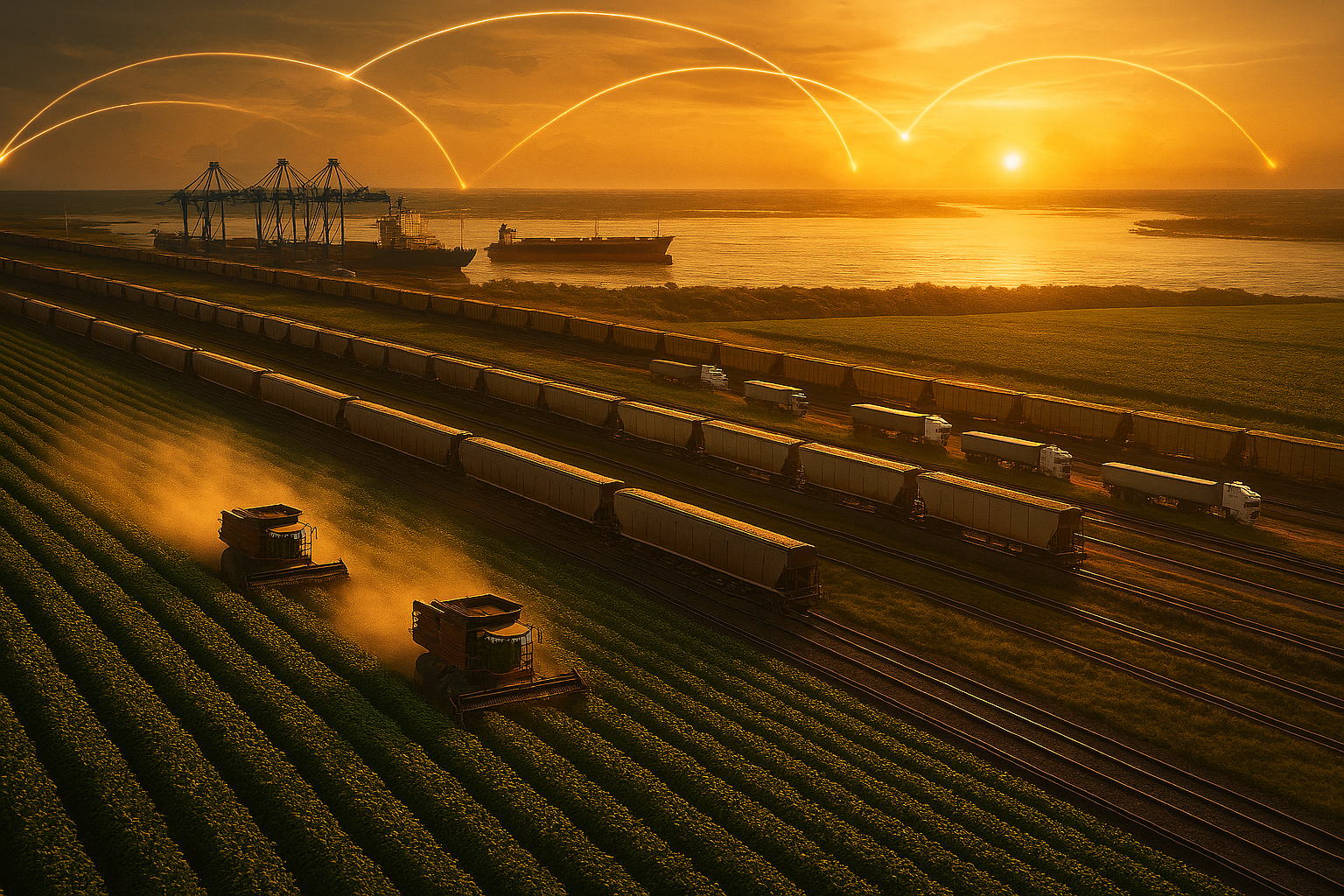 O país que domina o mercado mundial de soja: exporta mais de 100 milhões de toneladas por ano com corredores logísticos que atravessam continentes e abastecem China, Europa e Oriente Médio