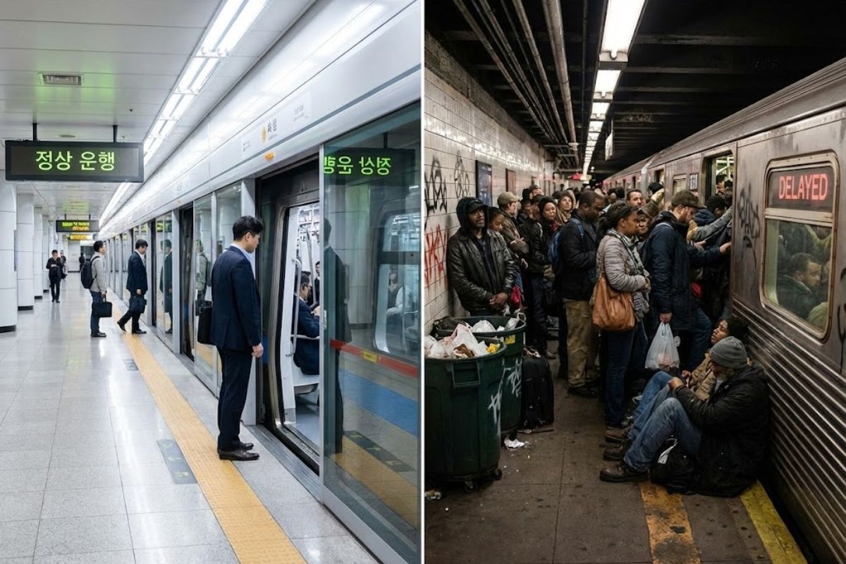 Guia dos melhores e piores metrôs do mundo compara metrô de Seul, metrô de Hong Kong, metrô de Mumbai e metrô de Nova York em eficiência e caos.