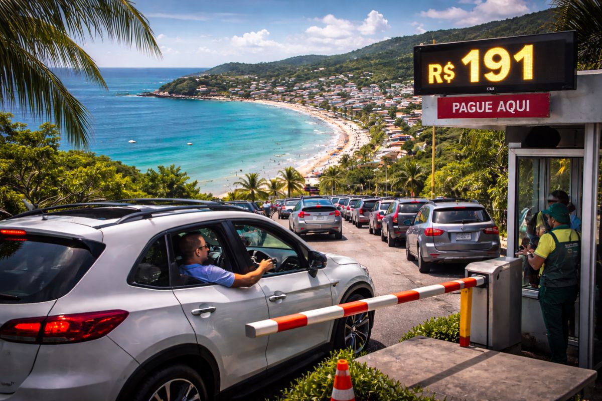 Bombinhas, paraíso com 39 praias, cobra Taxa de Preservação Ambiental e pedágio ambiental para tentar controlar turismo de massa em Santa Catarina.