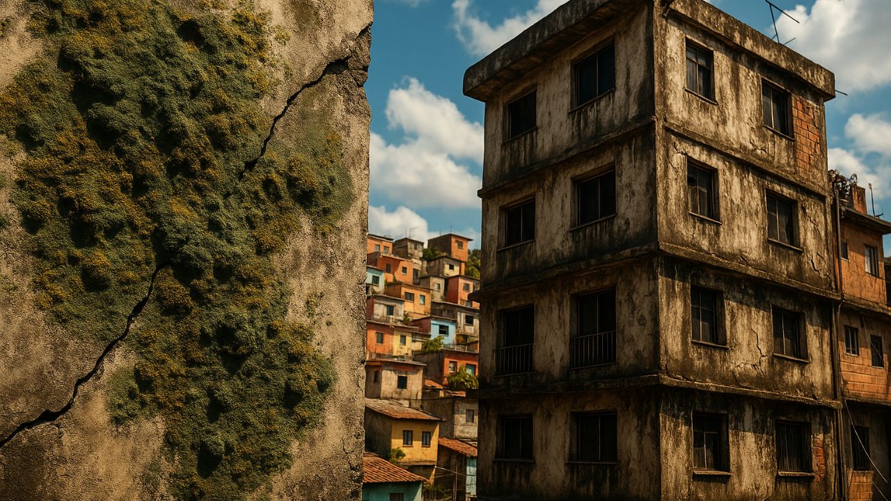 Por que o mofo invade paredes brasileiras e revela falhas graves na construção, normas permissivas, desigualdade urbana, precarização habitacional