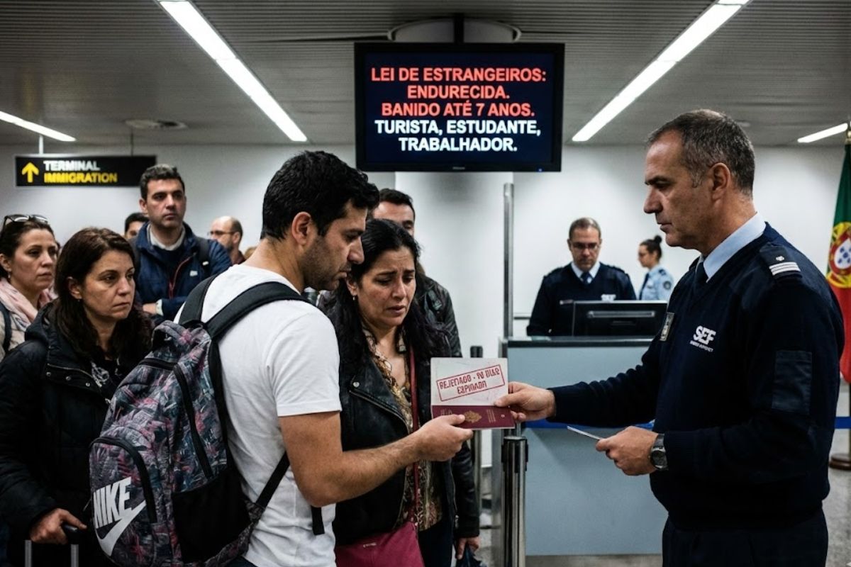 Portugal endurece Lei de Estrangeiros e impõe bloqueio de visto a imigrante irregular por até sete anos em nome da segurança nacional.