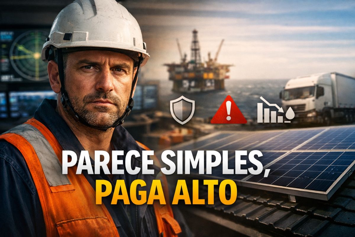 Profissões com salário alto incluem controlador de tráfego aéreo, caminhoneiro de carga pesada, mergulhador técnico e operador de plataforma em rotina intensa.