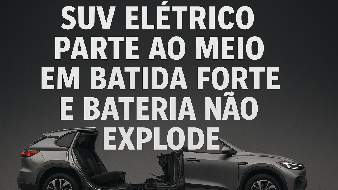 SUV elétrico parte ao meio em batida forte e bateria não explode, mesmo com impacto extremo. Modelo da Nio surpreende com cabine intacta.