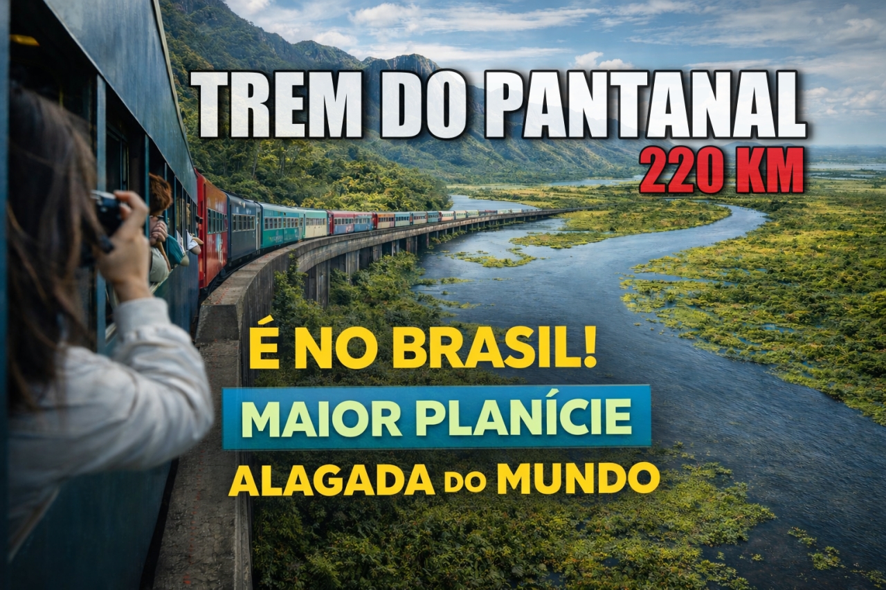 Esse trem cruza o Pantanal por 220 km na maior planície alagada do mundo, transformou o turismo brasileiro e se tornou uma das viagens mais famosas da América do Sul