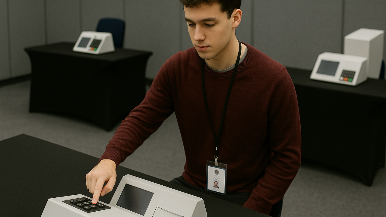 No TSE, um estudante de 18 anos participa do teste de segurança da urna eletrônica e descobre na prática como o sistema protege o voto.