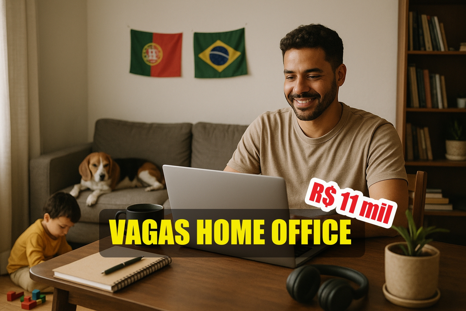 Escassez de mão de obra: Portugal abre vagas home office permitindo trabalhar de casa no Brasil com salários acima de R$ 11 mil reais ( € 1,7 mil )