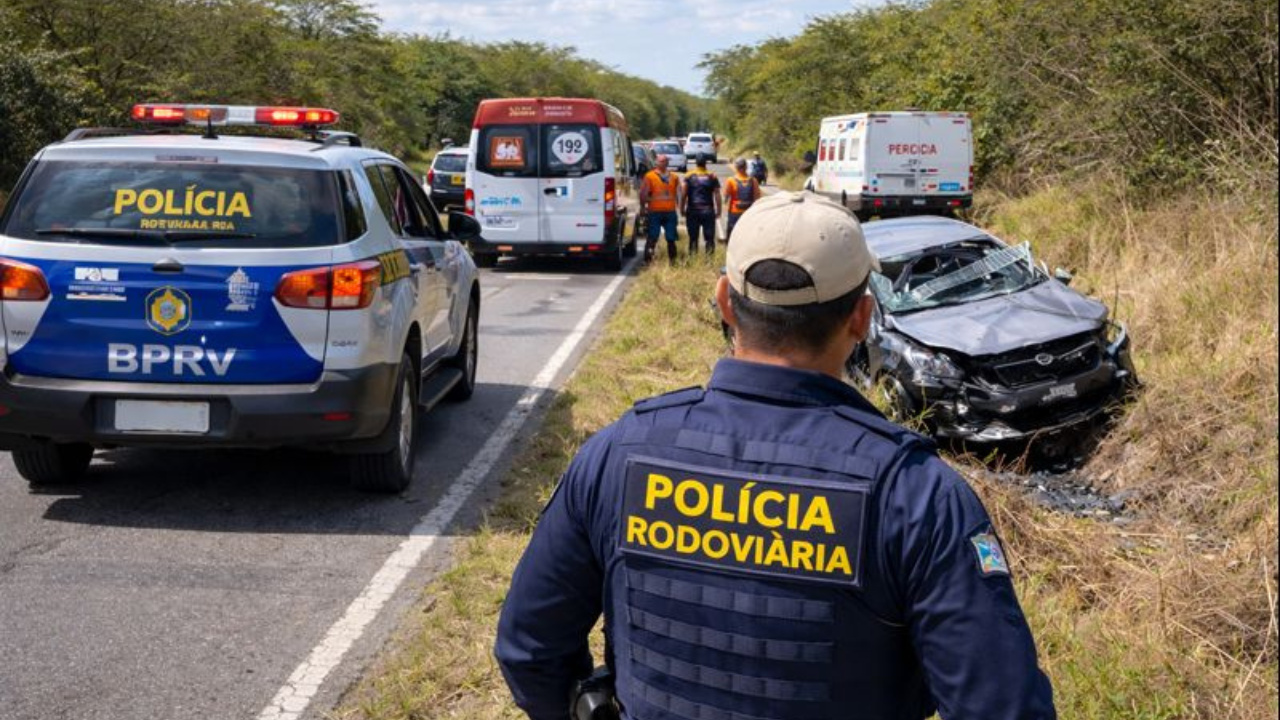 Acidente na SE-200 em Porto da Folha termina em morte na rodovia e mobiliza o Batalhão de Polícia Rodoviária.