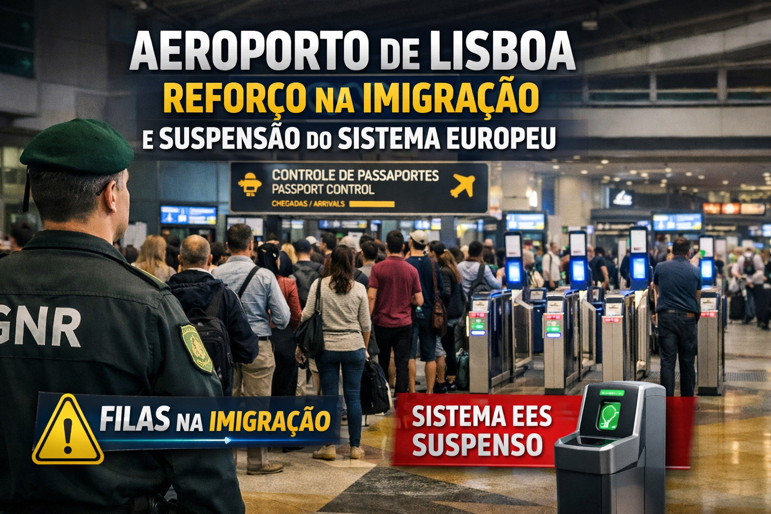Aeroporto de Lisboa reforça imigração e suspende sistema europeu para reduzir filas no transporte aéreo