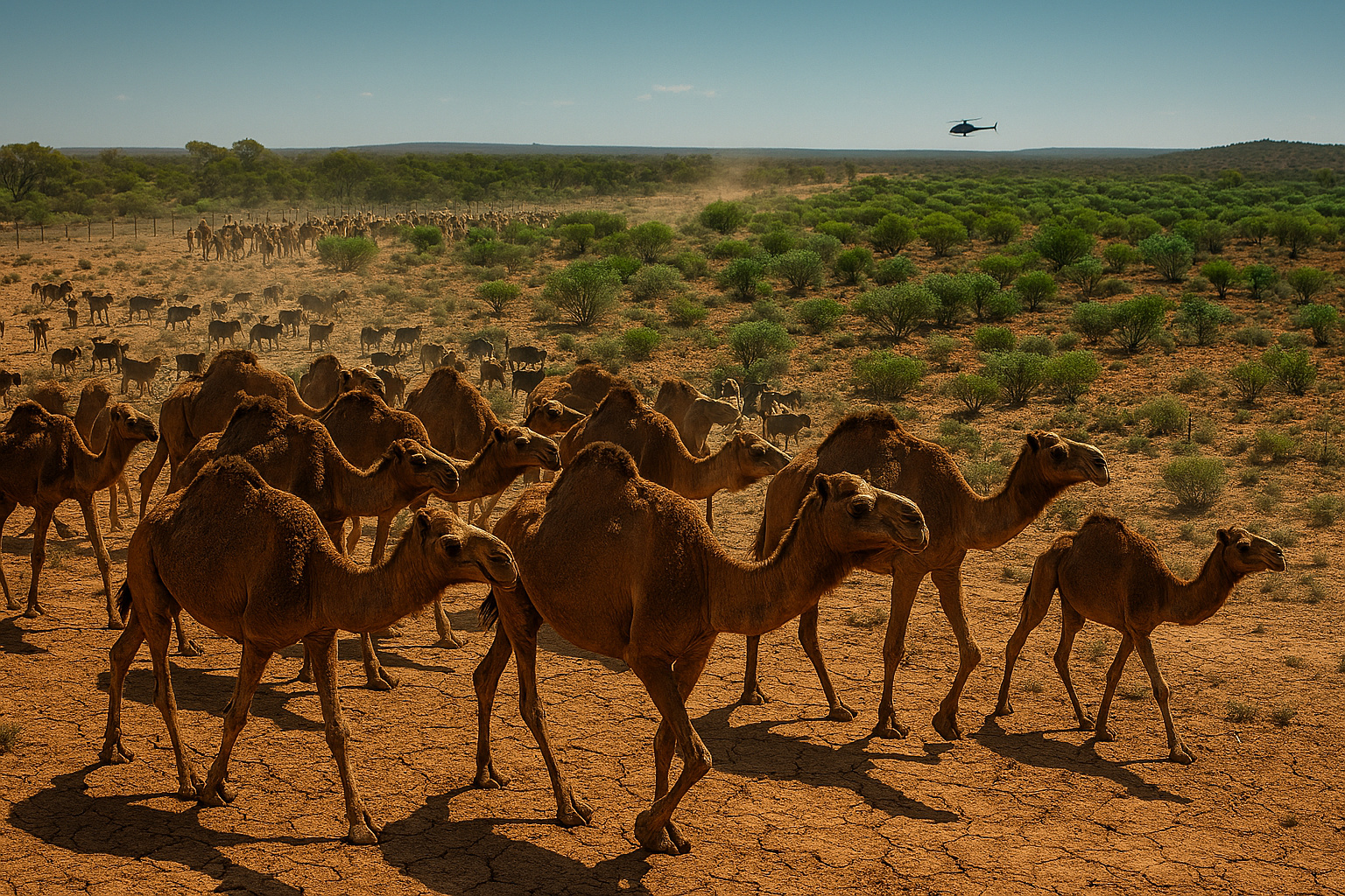 Por que a Austrália precisou abater mais de 160 mil camelos ferais e controlar cabras para tentar conter a desertificação e recuperar ecossistemas do interior