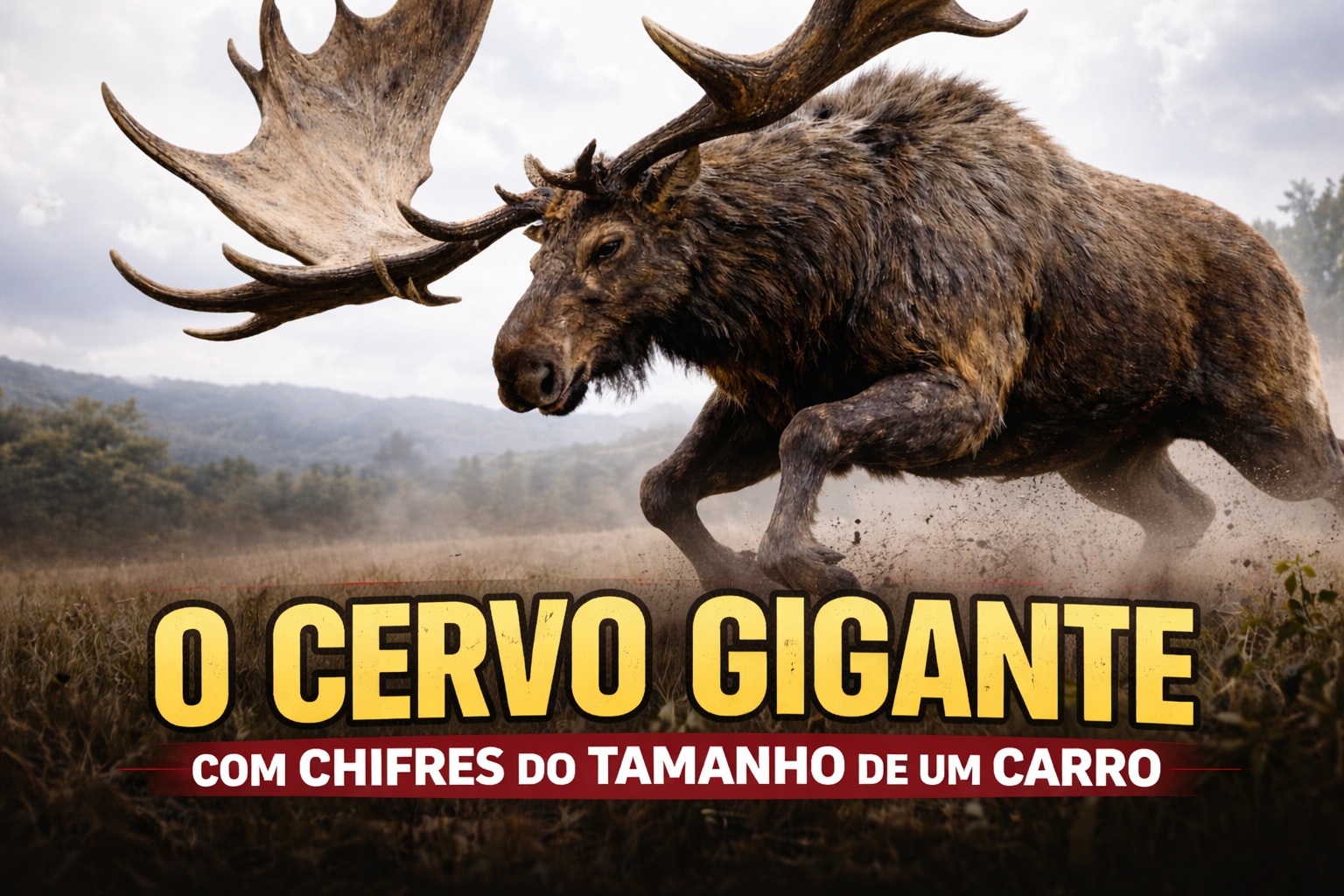 Com galhadas de até 3,6 metros de largura, peso próximo de 700 kg e tamanho muito superior ao dos alces modernos, o Megaloceros giganteus entrou para a história como o maior cervo que já existiu na Terra